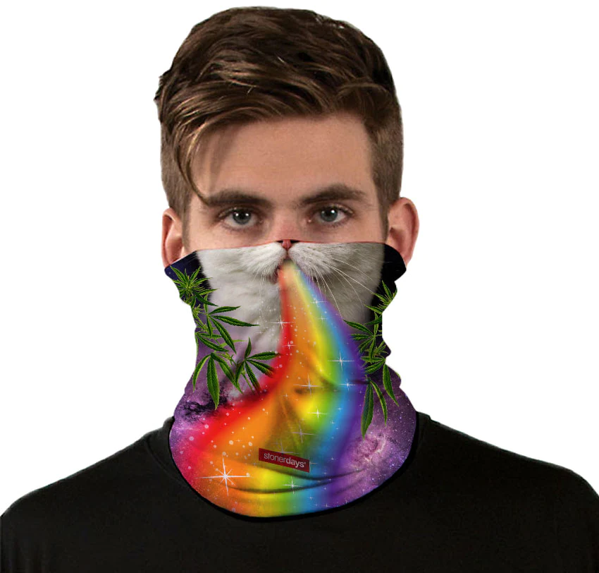 美國StonerDays Rainbow Cat Neck Gaiter 多功能圍脖(彩虹貓)