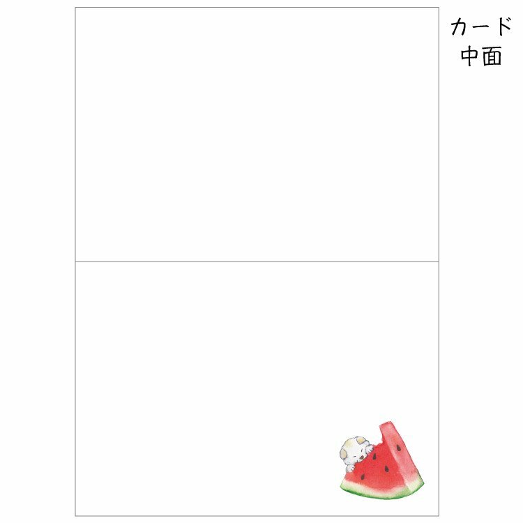 西瓜 夏日柴犬系列 卡片｜日本ACTIVE CORPORATION