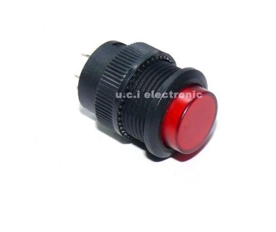 【UCI電子】(H-2) 紅色 R16-503AD 帶燈自鎖開關按鈕開關 圓形16MM 3A 250V