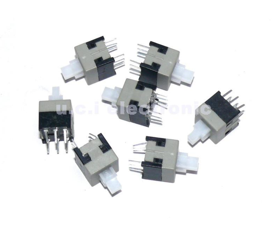 【UCI電子】(2-4) 按鍵 帶鎖開關 8.5*8.5MM 雙排自鎖 六腳 按鈕 6腳 帶鎖 8.5X8.5