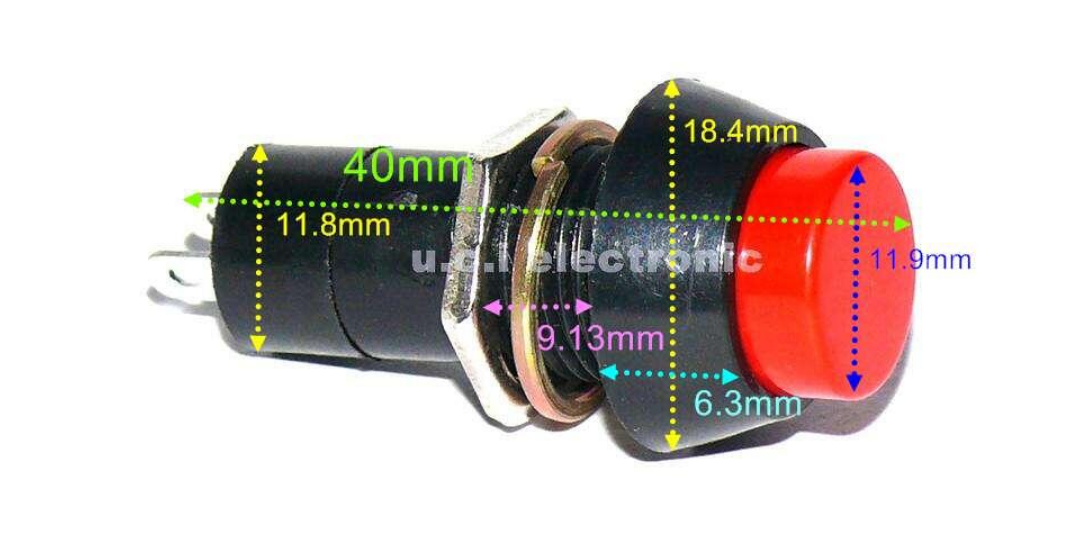 【UCI電子】(2-9) PBS-11A 圓形自鎖 點動按通小型按鈕開關