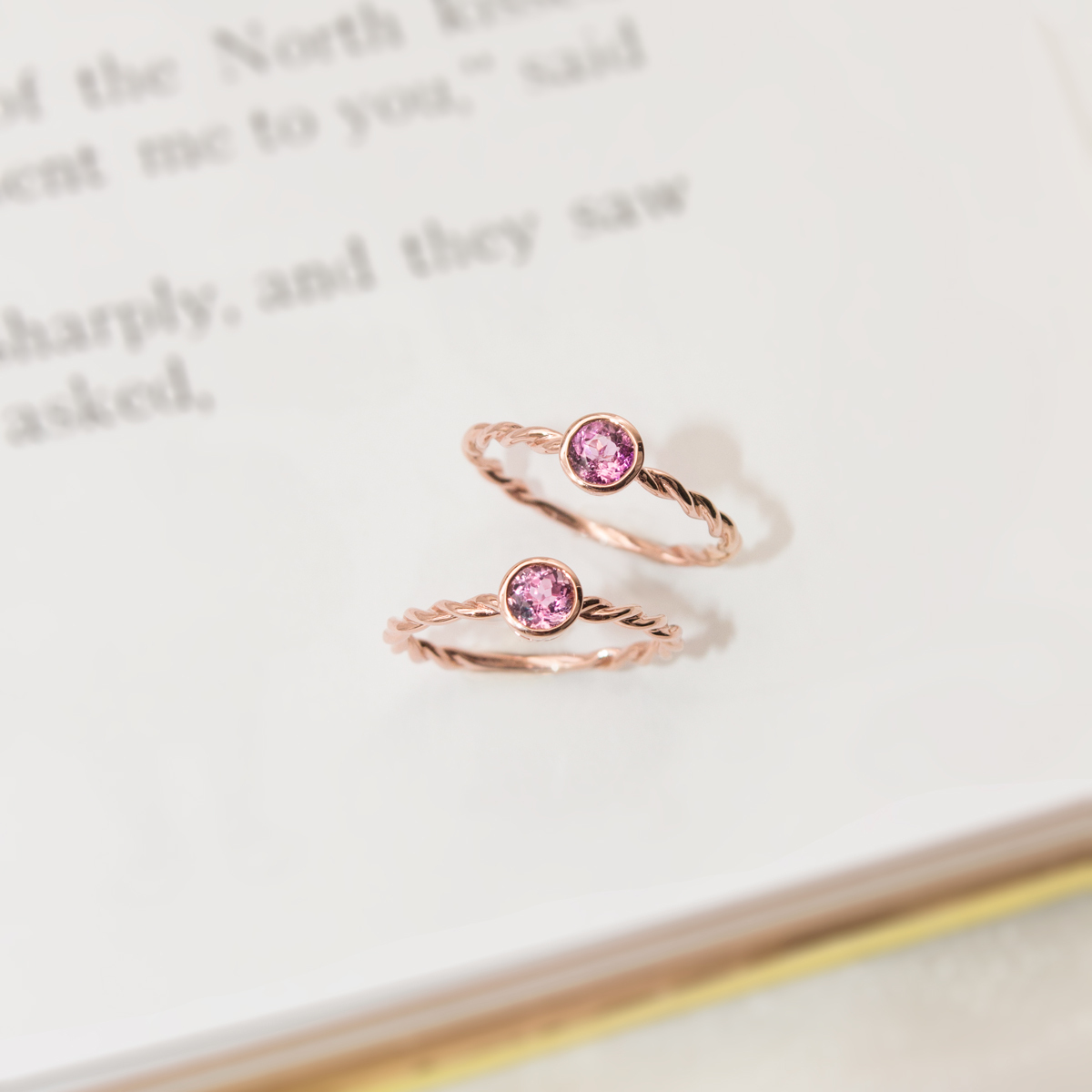 【現貨】正圓碧璽戒指 (粉色)