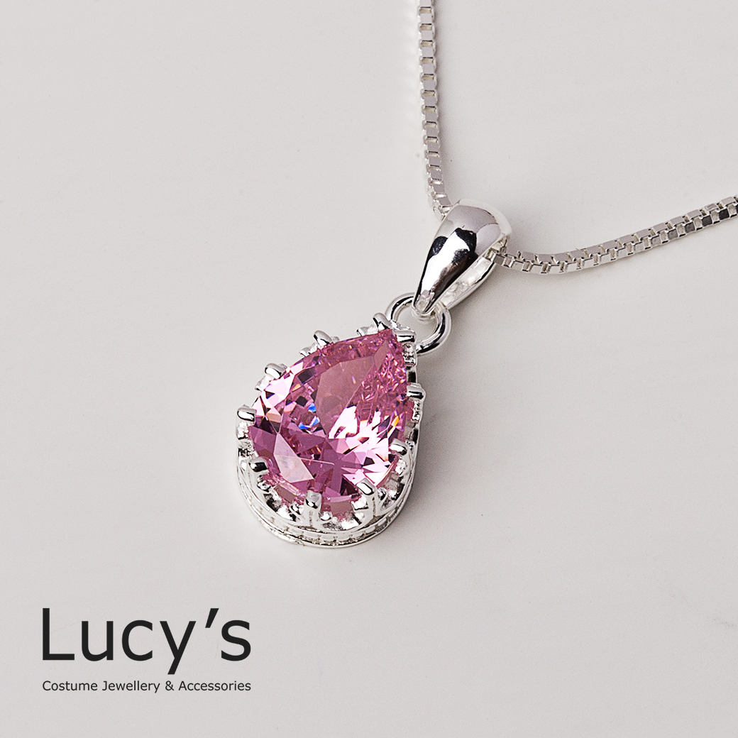 925純銀 水滴鋯石 項鍊 (二色) (18525/100963)