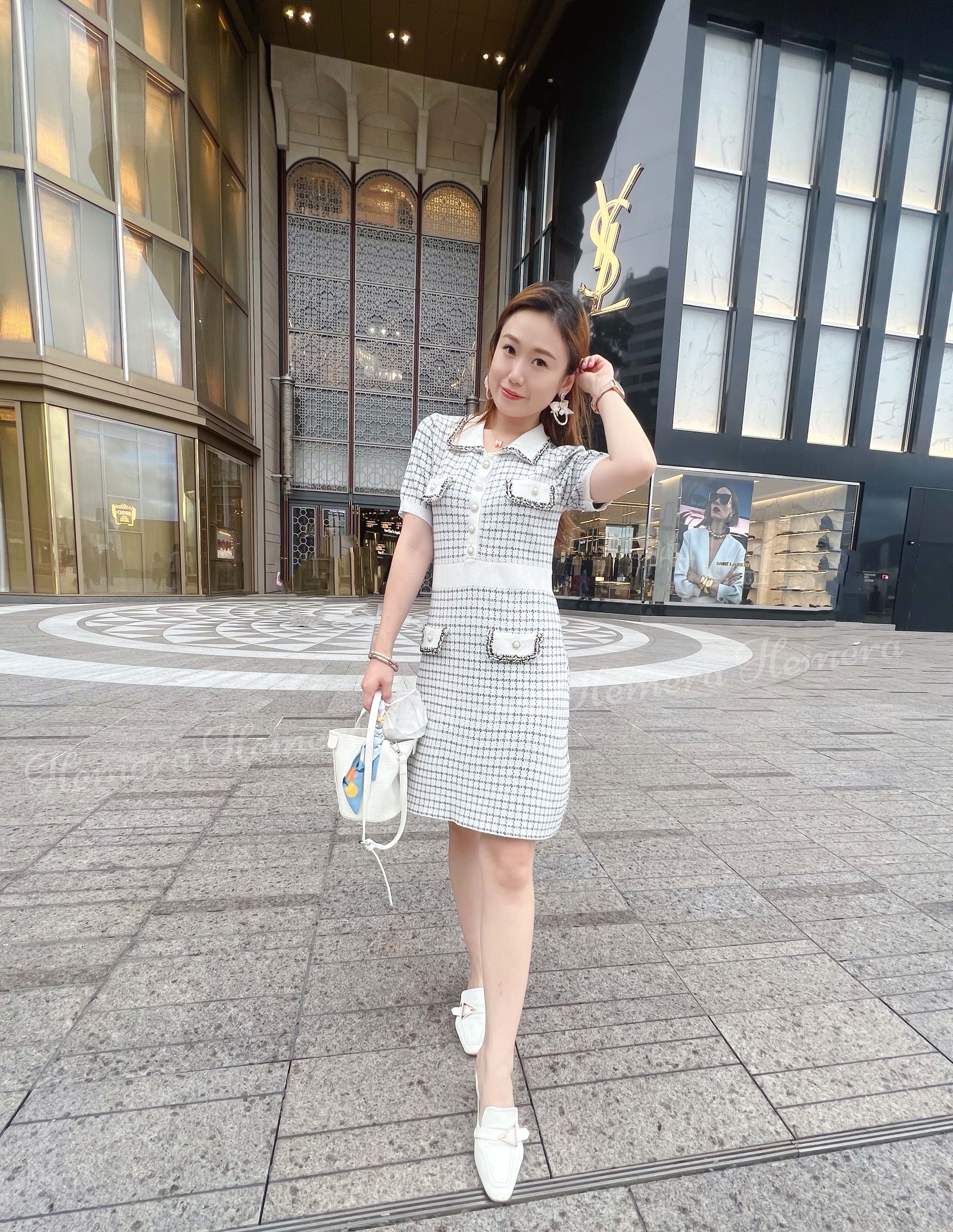 In stock:  Polo Coco Tweed Working Casual Dress DR22S0716