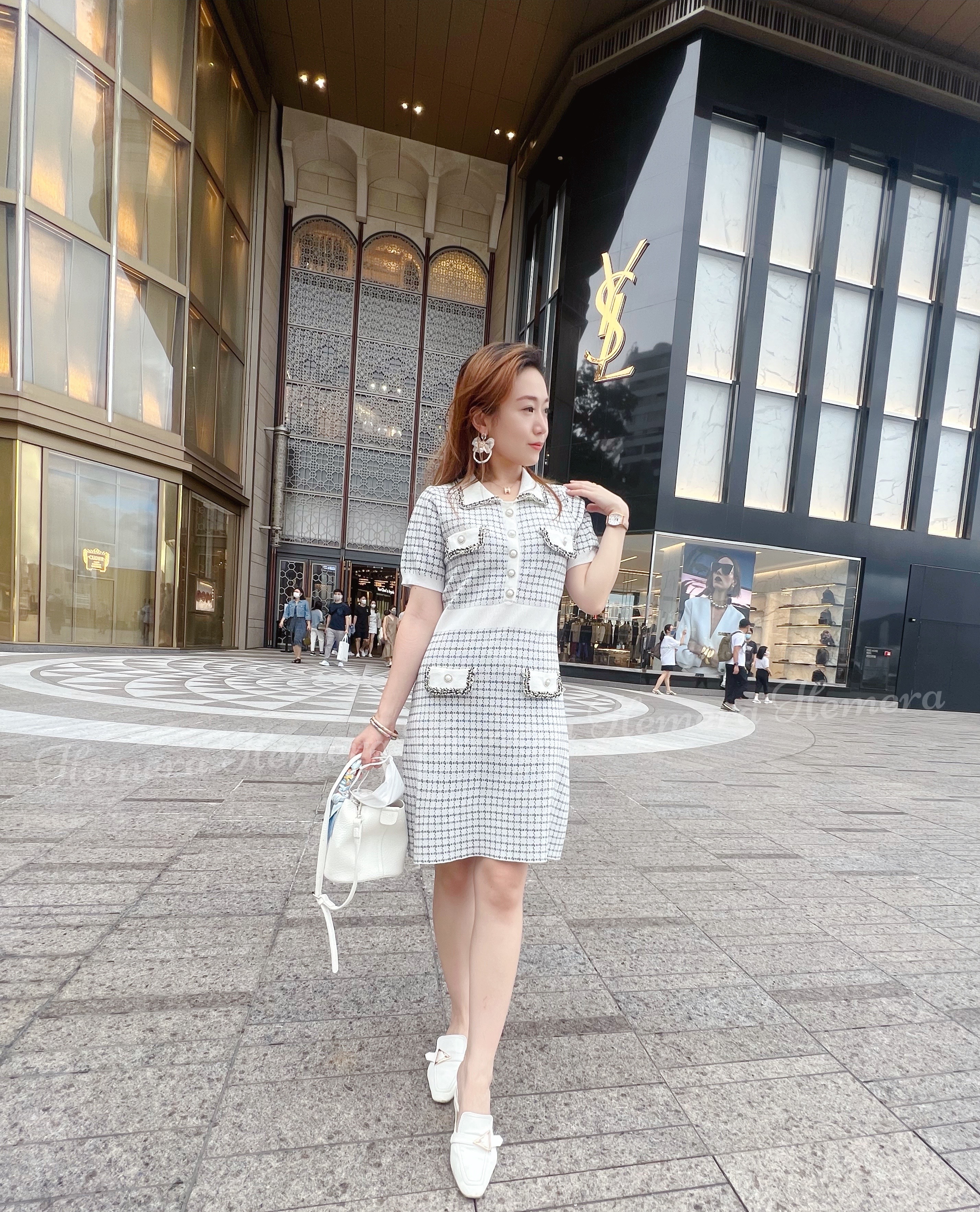 In stock:  Polo Coco Tweed Working Casual Dress DR22S0716