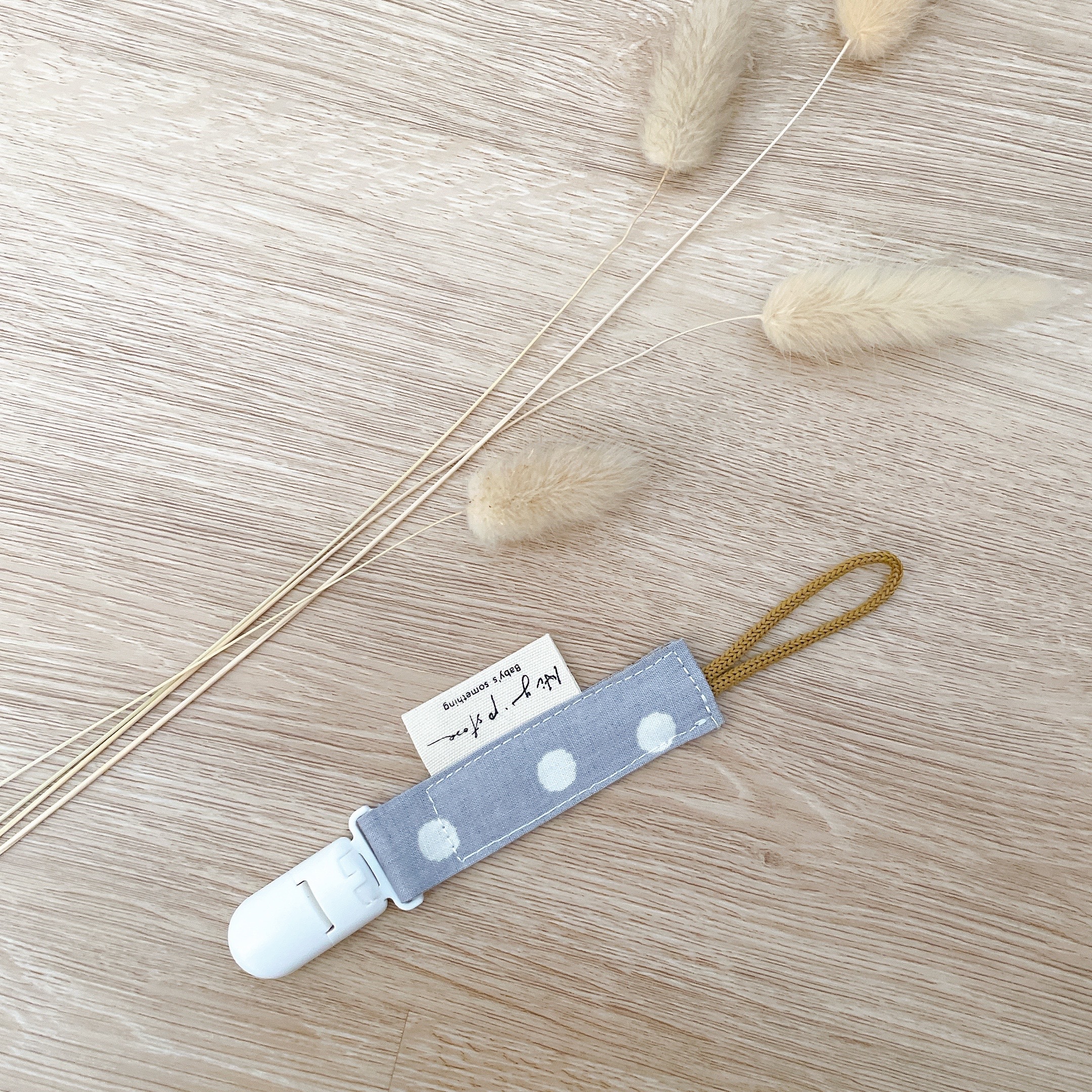 Hi Y.P store-短版鱷魚夾-灰色波點