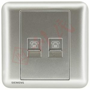西門子 DELTA®seata 雙位電話插座 RJ11(白/銀)