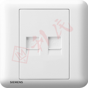 西門子 DELTA®seata 雙位電話插座 RJ11(白/銀)