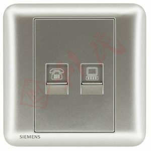 西門子 DELTA®seata 電話插座 RJ11 + 電腦插座 RJ45 (白/銀)
