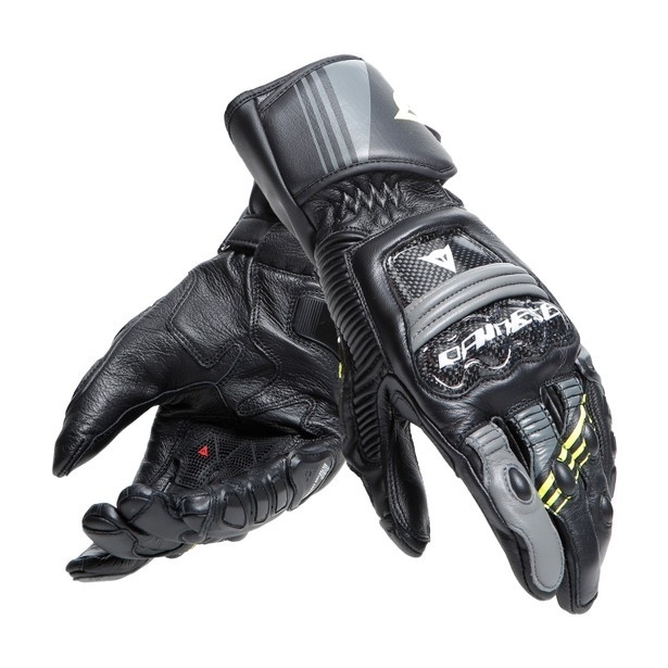 DAINESE Druid 4 Leather Gloves 競技 防摔 長手套 Black/Gray/Fluo-Yellow 黑灰黃
