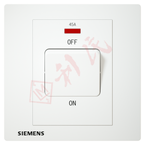 西門子 DELTA®relfa 45A 單位雙極開關(帶霓虹燈指示器)(白)