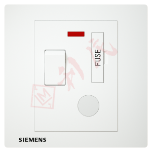 西門子 DELTA®relfa 13A 雙極開關保險菲士接線蘇(帶霓虹燈指示器)(白)