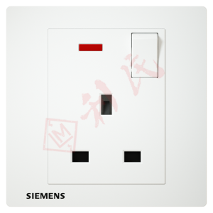 西門子 DELTA®relfa 13A 單位開關插座(帶霓虹燈指示器)(白)