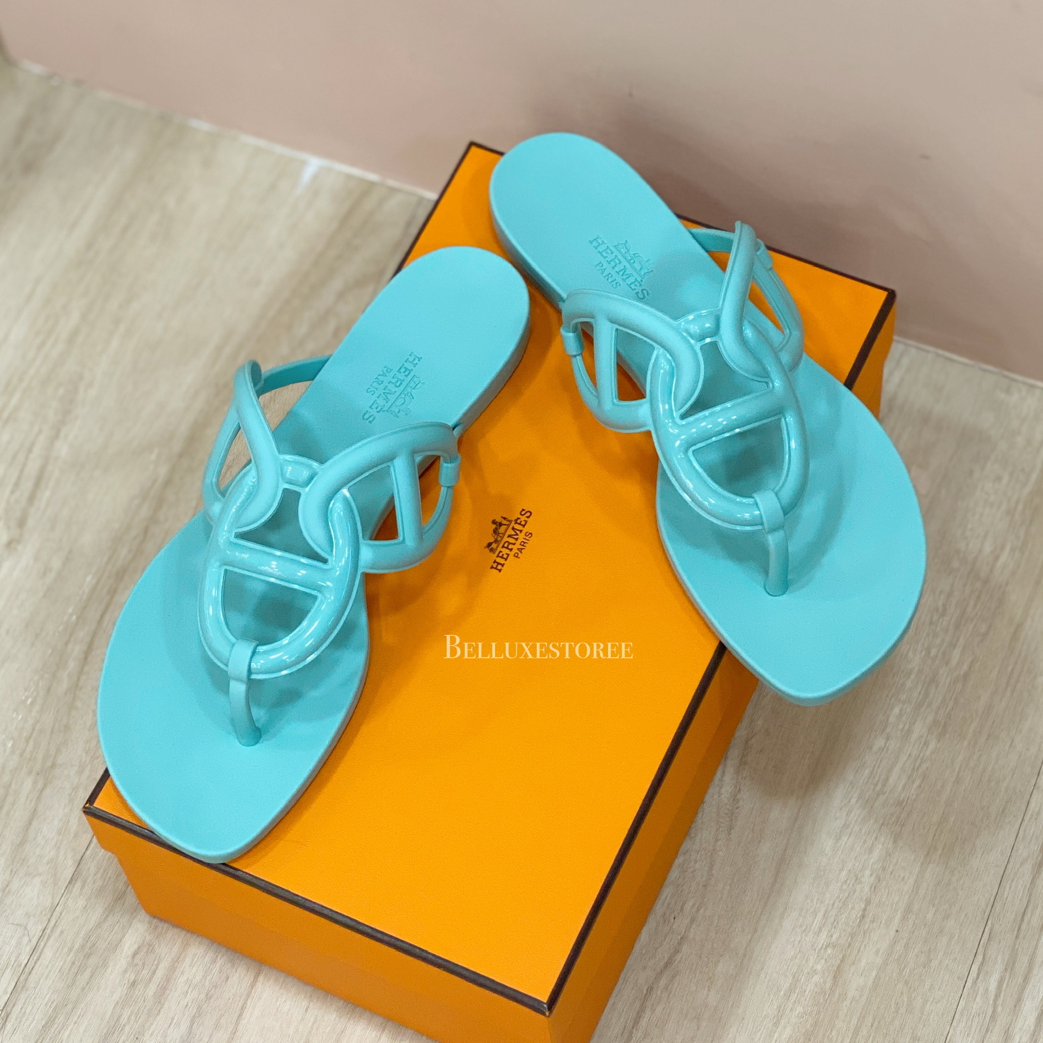 [Brand new] Hermes sandals 36 tiff blue