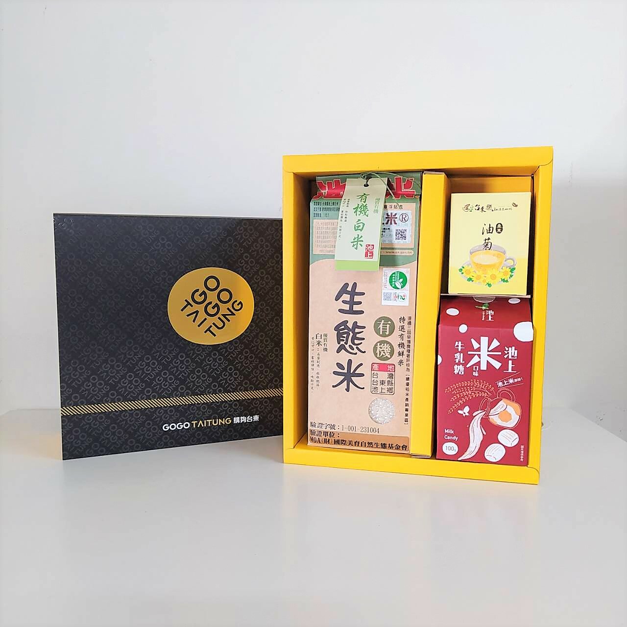 【限定禮盒】池米之花禮盒-有機生態白米+池上米乳糖+小油菊