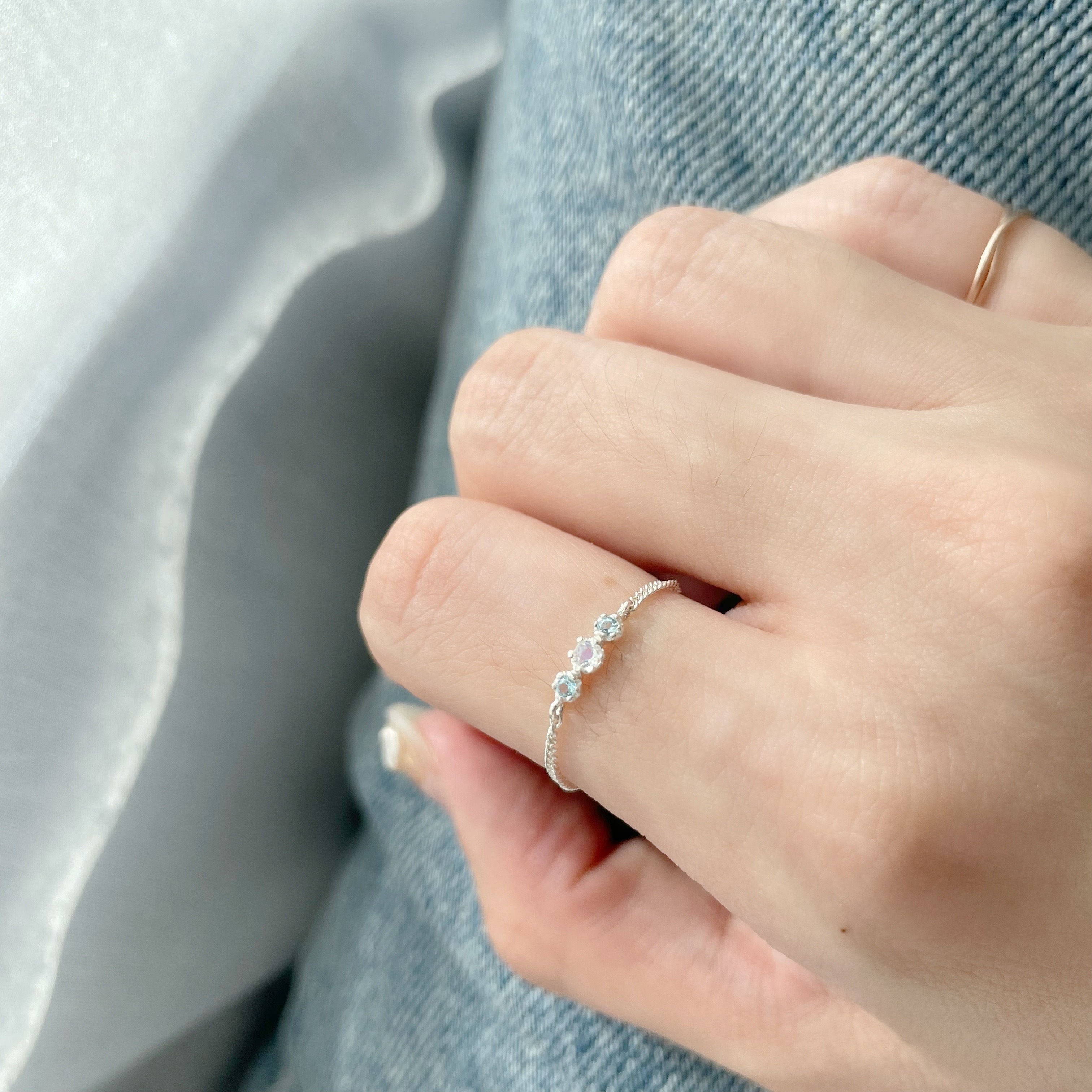 mini六爪月光流星可調式鏈戒