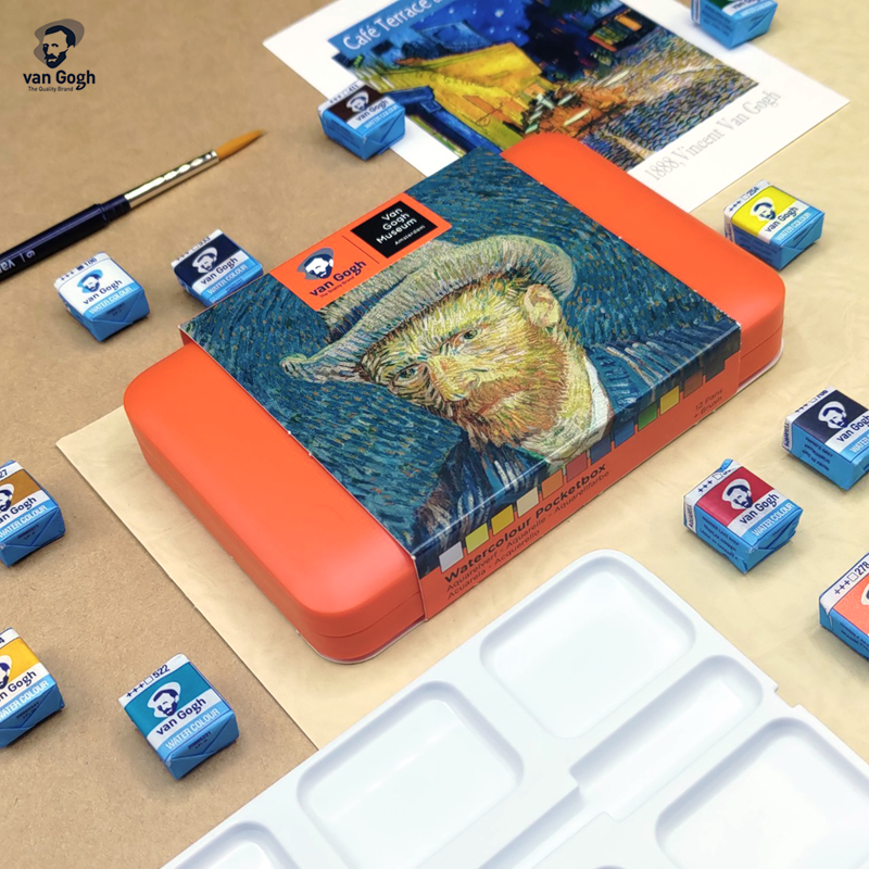 梵谷Van Gogh-博物館12色 塊狀水彩