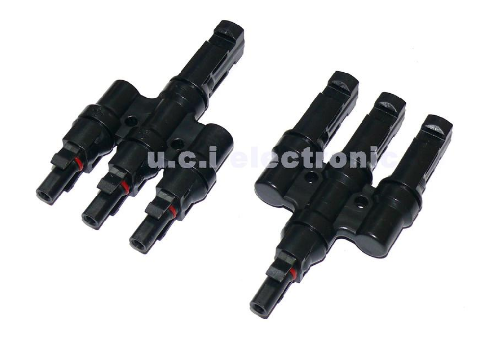 【UCI電子】(X-1) MC4一拖三轉接頭 MC4三通 3T 發電系統專用MC4防水公母接頭連接器
