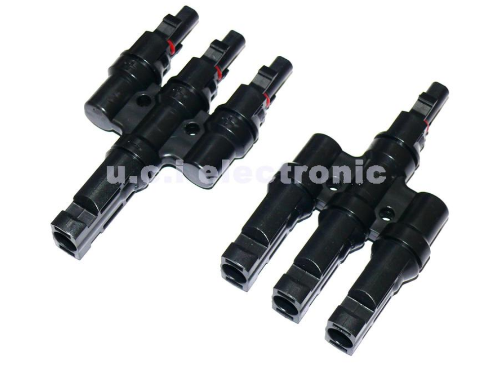 【UCI電子】(X-1) MC4一拖三轉接頭 MC4三通 3T 發電系統專用MC4防水公母接頭連接器