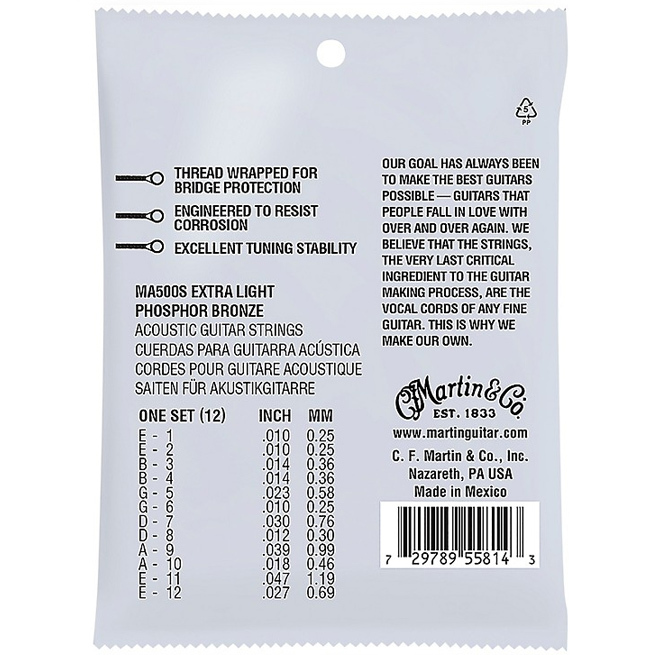 Martin MA500S 12弦吉他弦 磷青銅 木吉他/民謠吉他