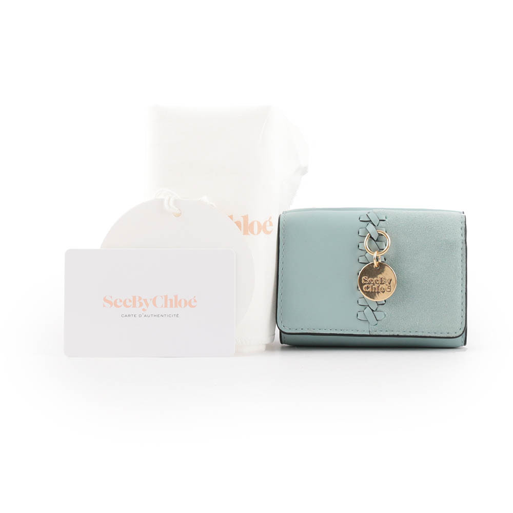 【SEE BY CHLOE】Tilda 牛皮迷你三折短夾(純藍色) CHS20AP91585941D