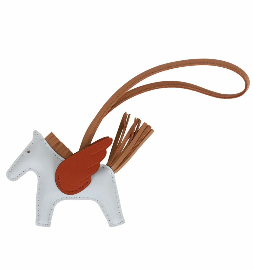 Hermes Bleu Brume / Chai / Cuvier Pegasus Horse Rodeo Bag Charm PM