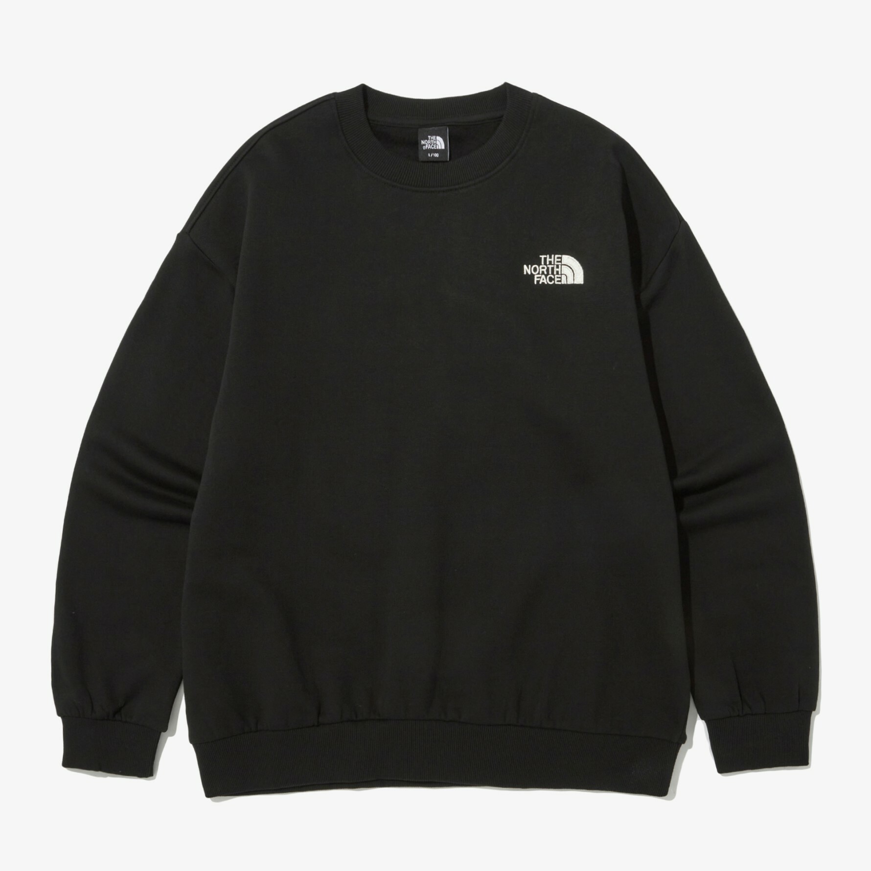 THE NORTH FACE COTTON BASIC 刺繡LOGO 棉 衛衣 大學T 黑 NM5MN90A