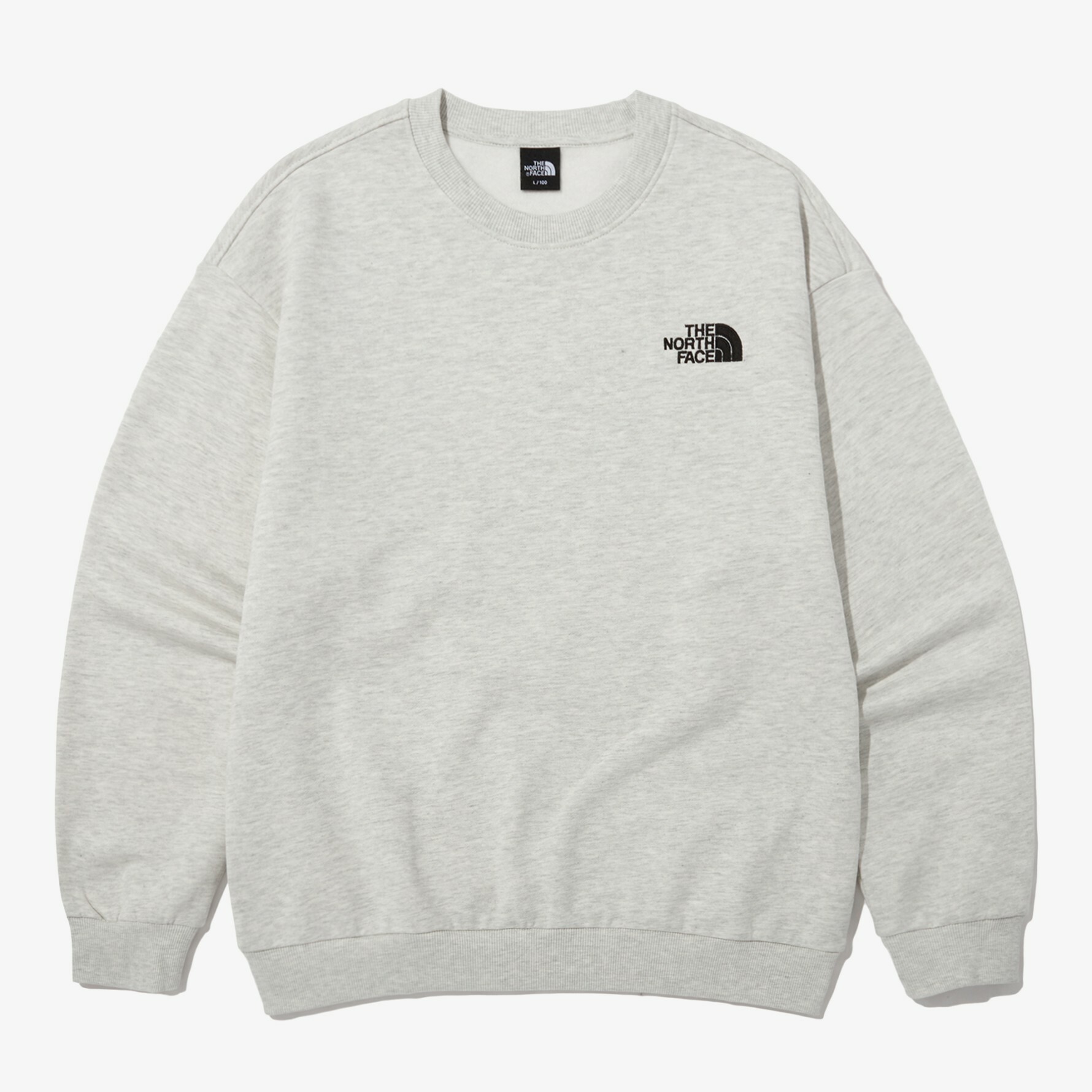THE NORTH FACE COTTON BASIC 刺繡LOGO 棉 衛衣 大學T 灰 NM5MN90B
