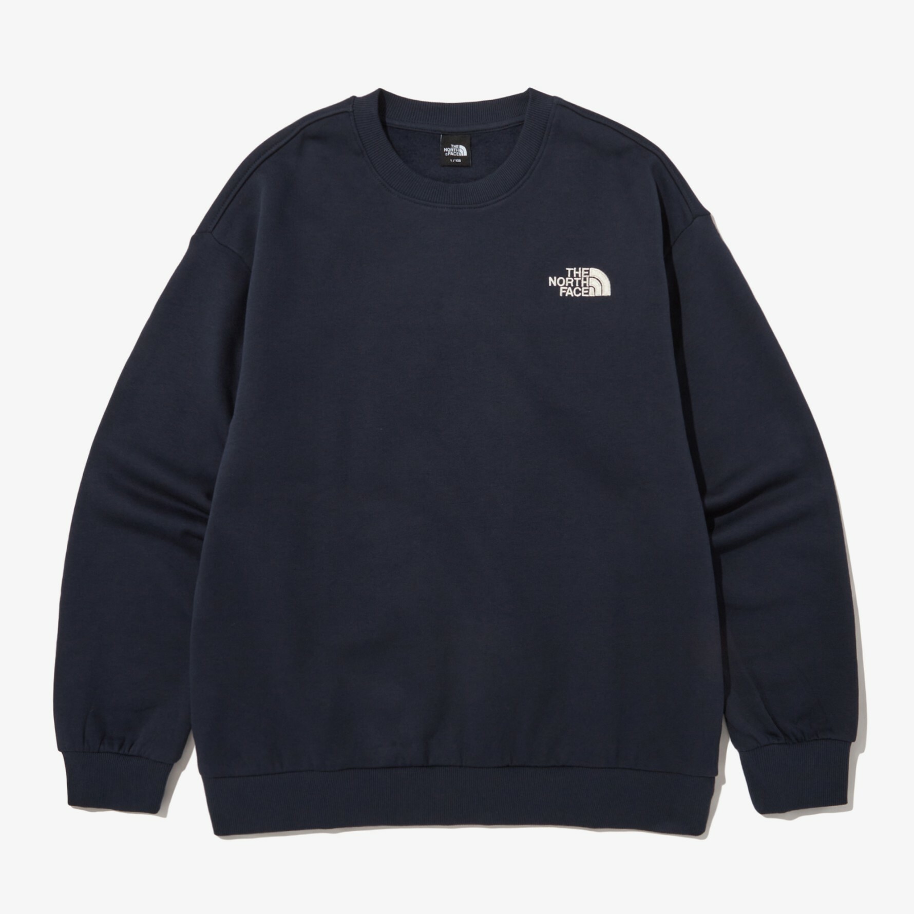 THE NORTH FACE COTTON BASIC 刺繡LOGO 棉 衛衣 大學T 深藍  NM5MN90D