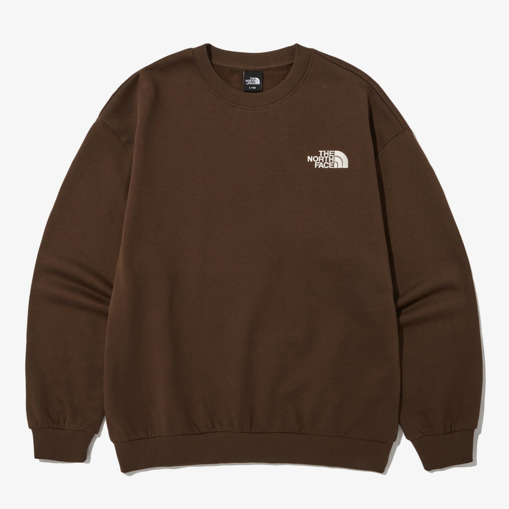 THE NORTH FACE COTTON BASIC 刺繡LOGO 棉 衛衣 大學T 咖啡 NM5MN90F