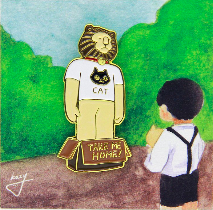 獅子 金屬別針/胸章｜kazy chan