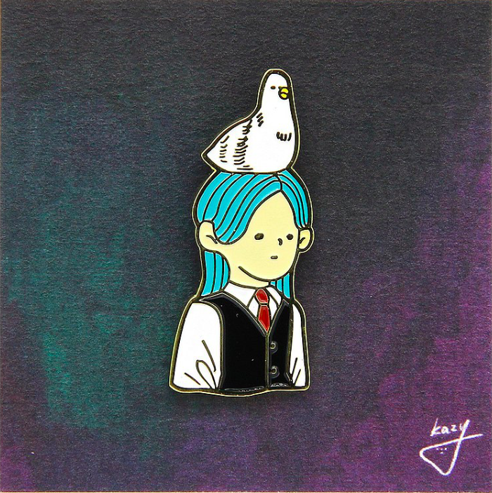 鴿與我 金屬別針/胸章｜kazy chan