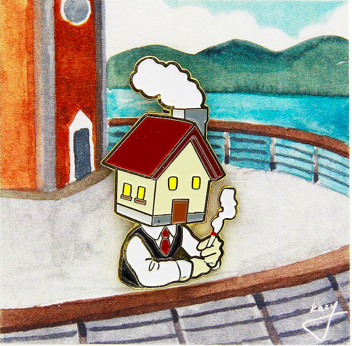 小屋 金屬別針/胸章｜kazy chan