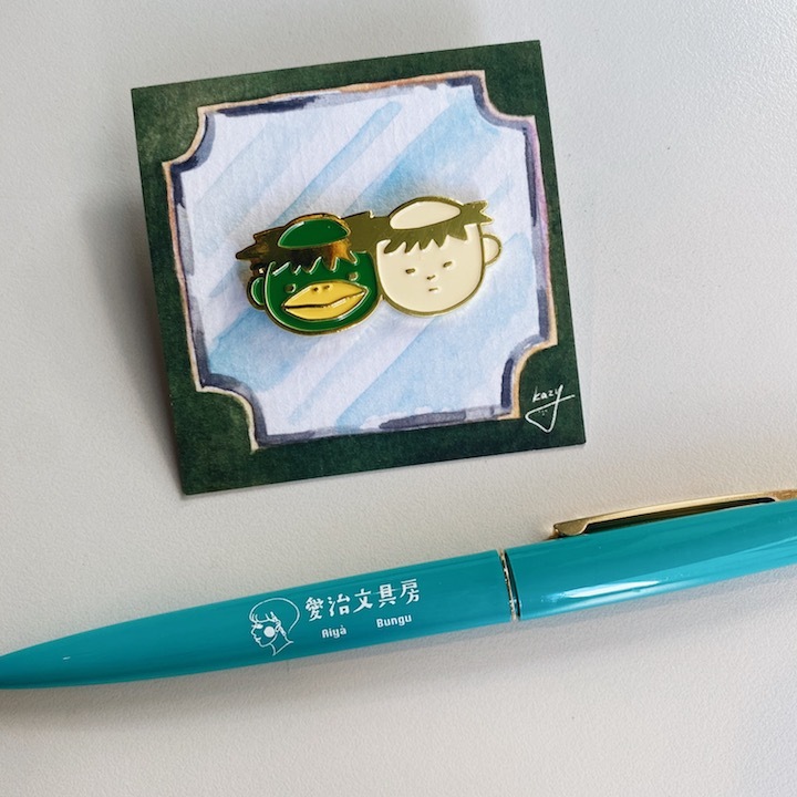 河童與男孩 金屬別針/胸章｜kazy chan