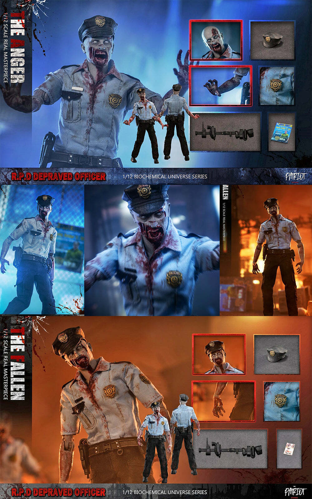 Patriot Studio 1/12 R.P.D Depraved Officer Fallen/Anger Action Figure (Reissue)