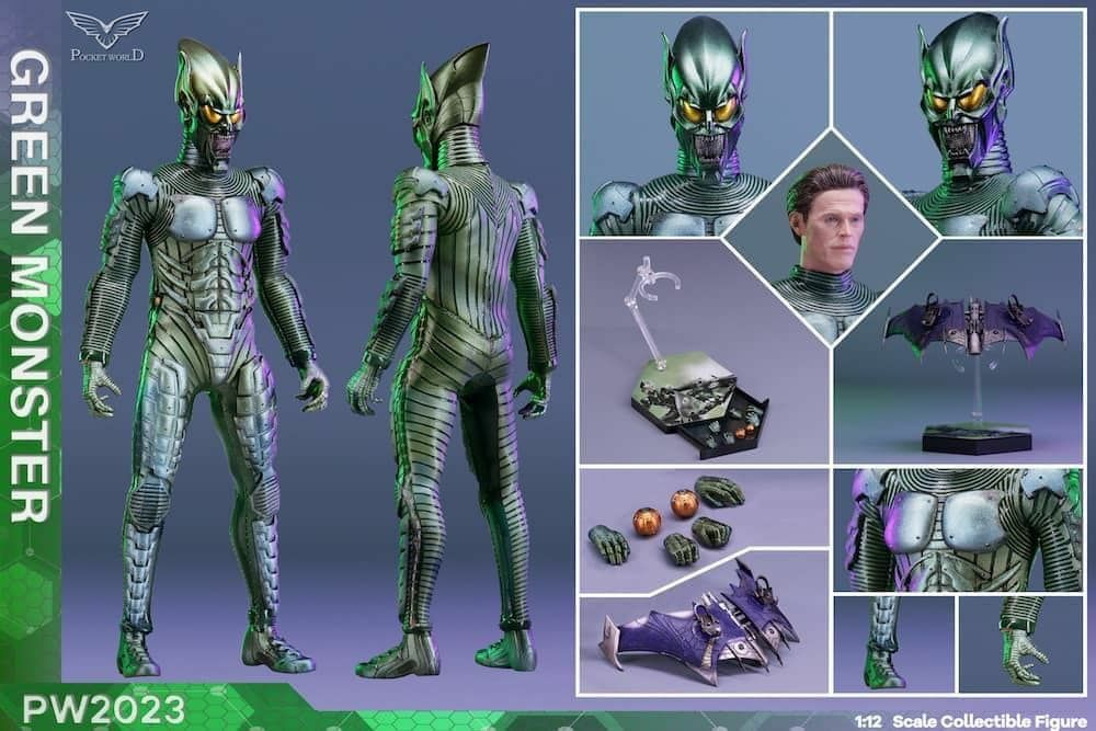 PWTOYS 1/12 Green Monster with Glider Action Figure Del