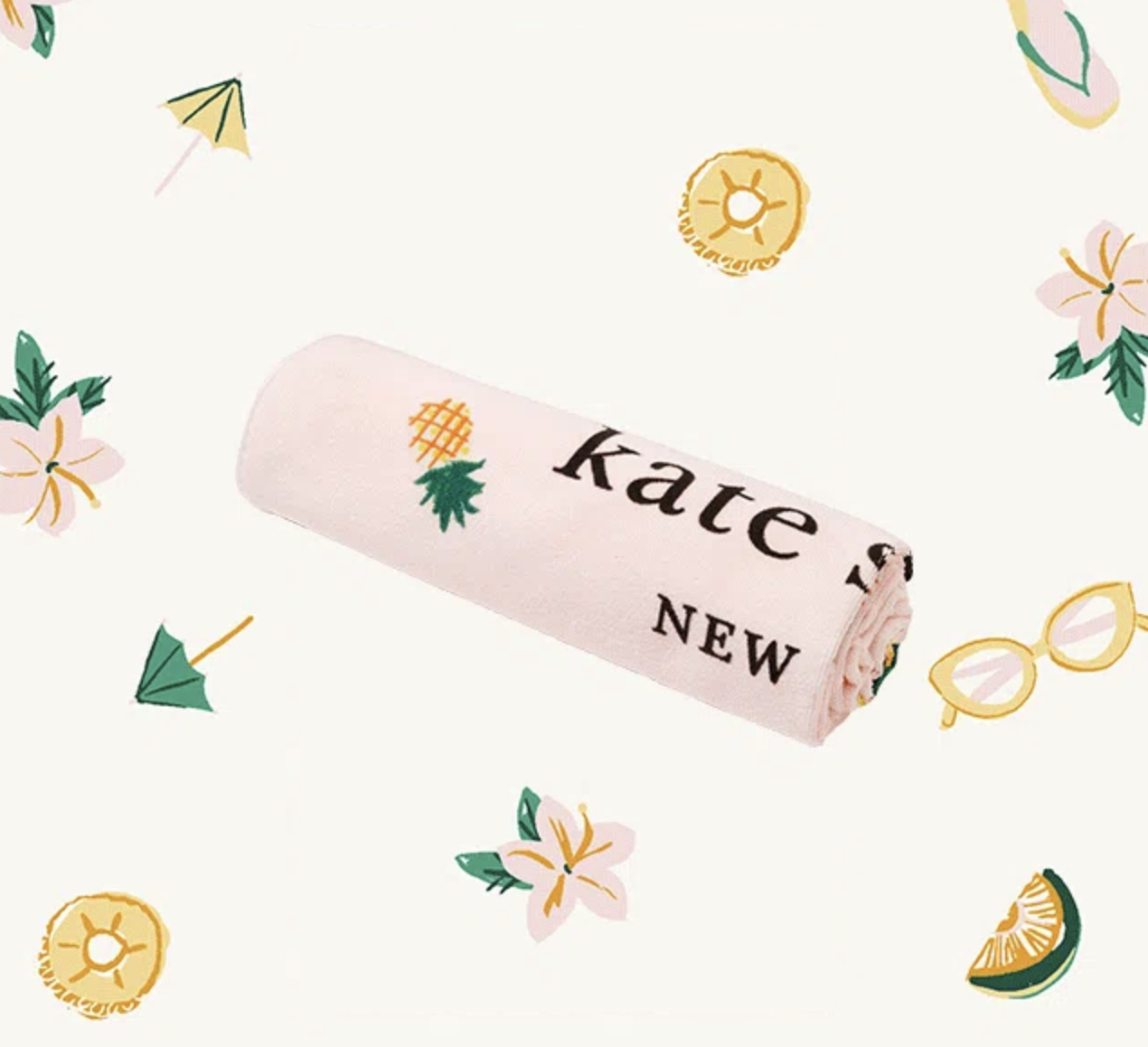 現貨｜KATE SPADE Pink Pineapple Large Beach Towel 85 * 160 cm