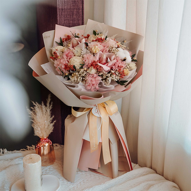 浪漫粉色鈔票花束