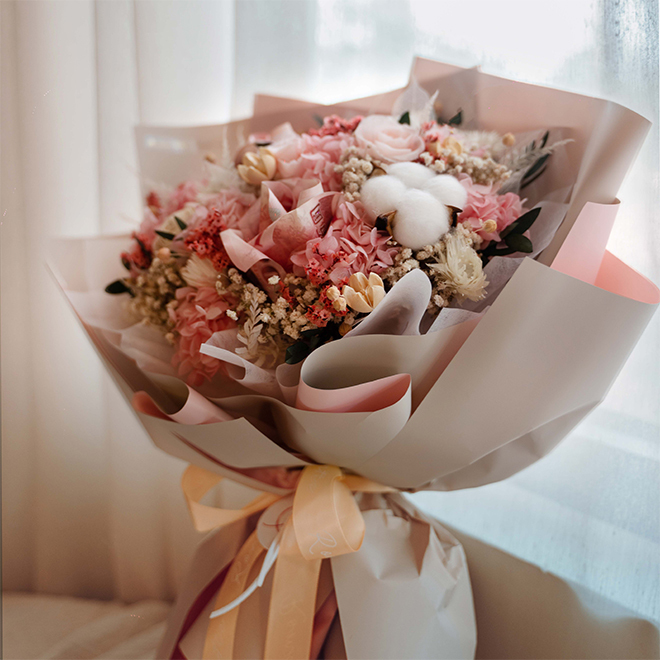 浪漫粉色鈔票花束