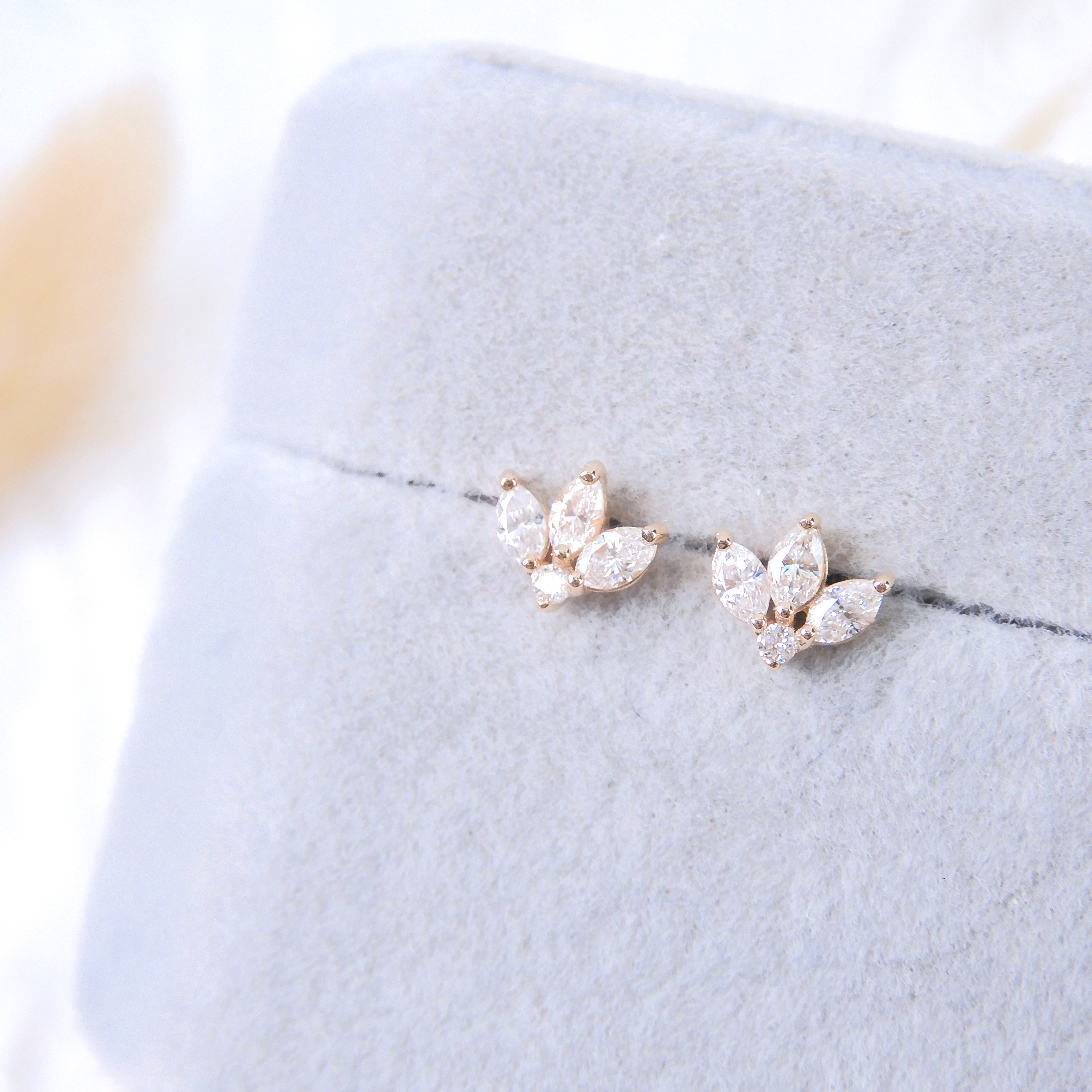 18K金 0.22ct 鑽石耳釘