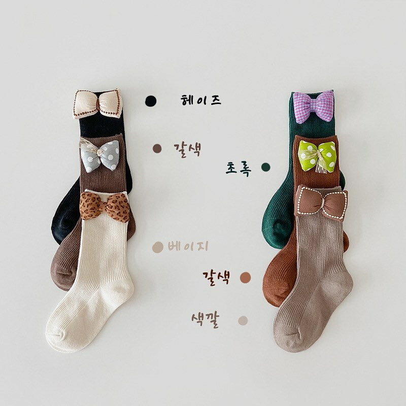 好女孩立體蝴蝶結襪