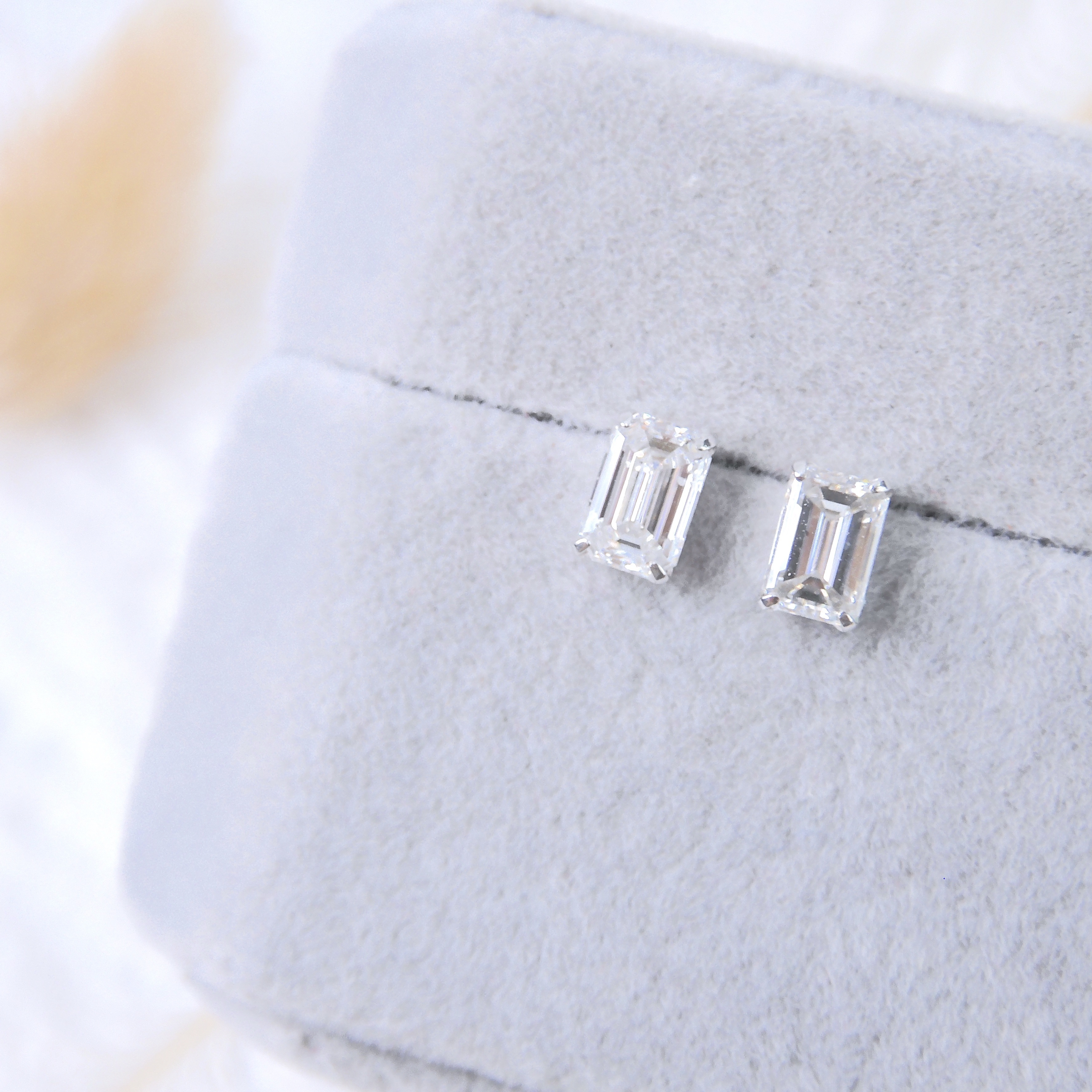 18K金 0.9ct  鑽石耳釘