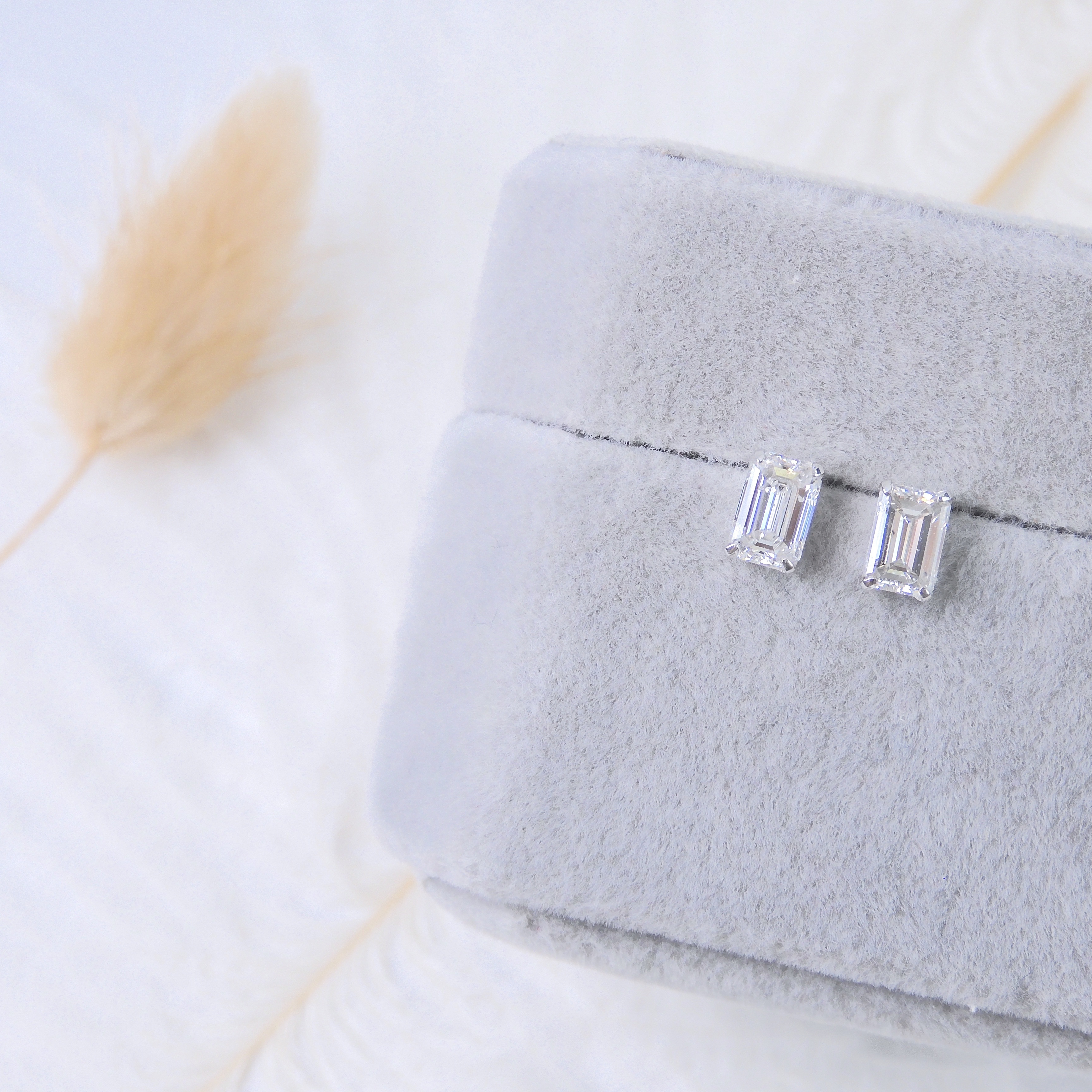 18K金 0.9ct  鑽石耳釘