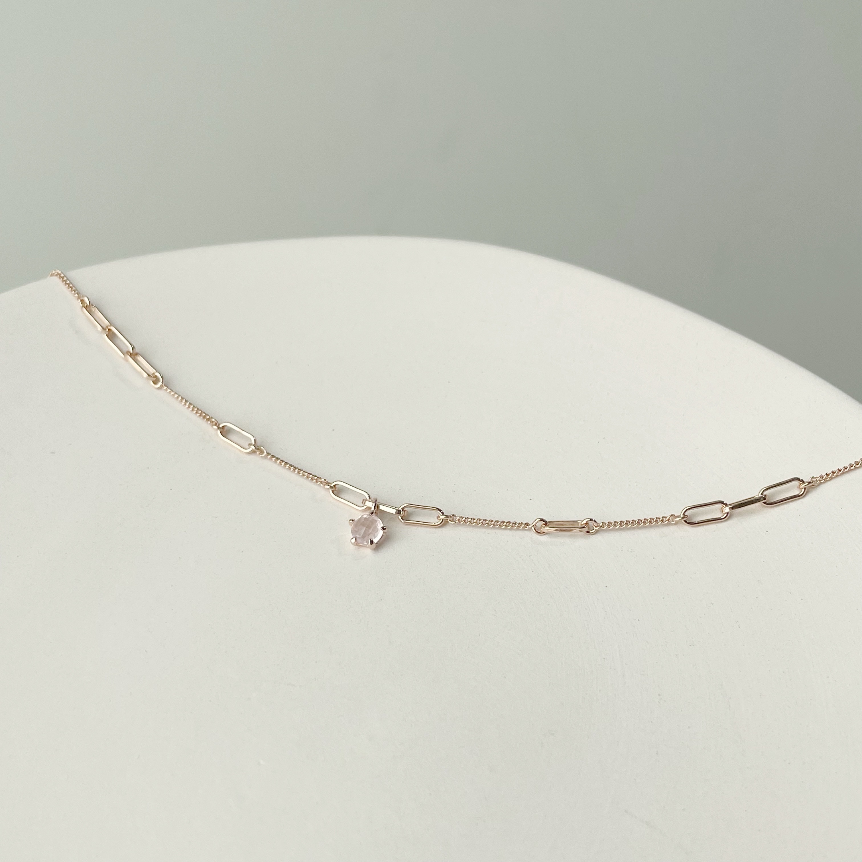 五爪棋盤切割粉晶手鍊