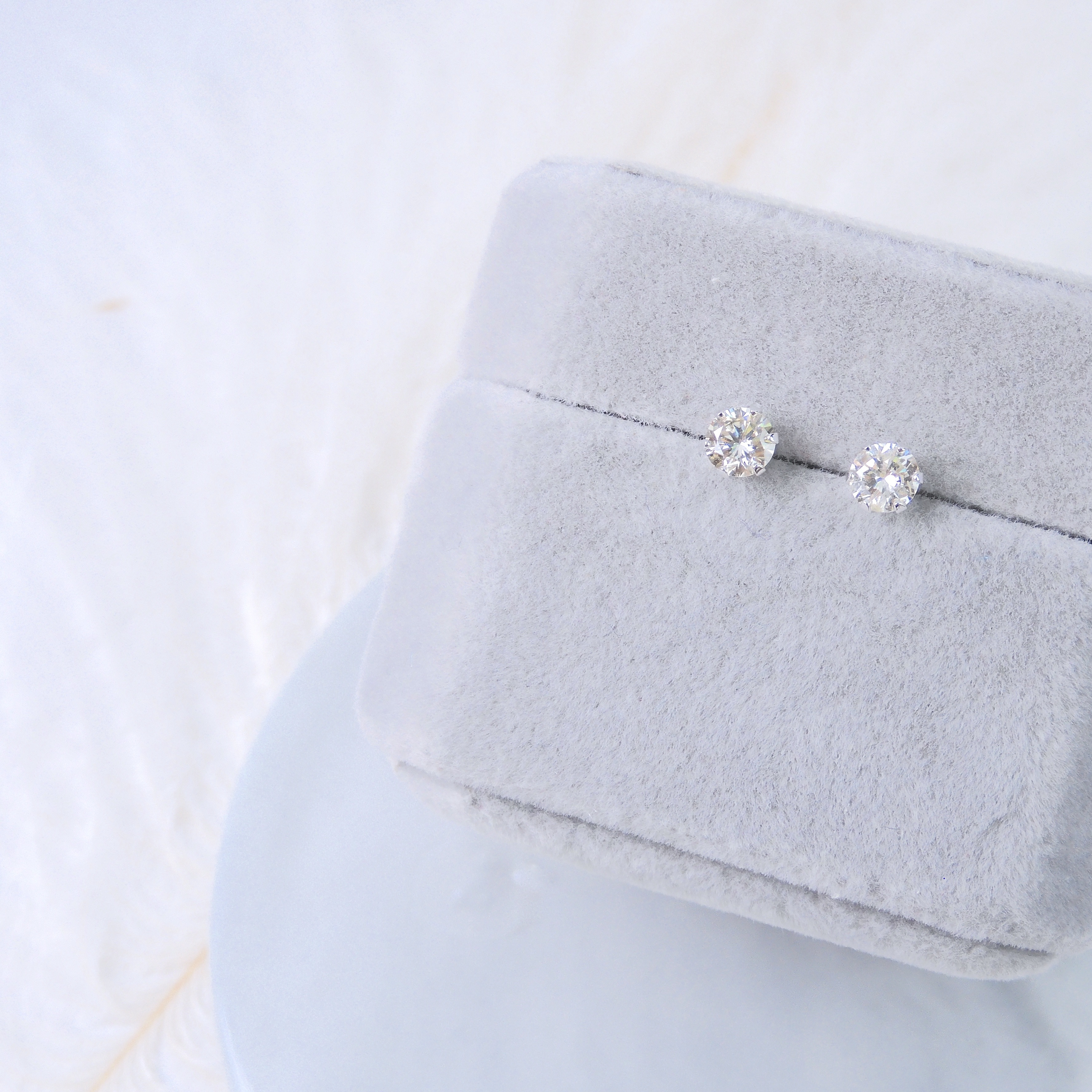 18K金 0.54ct 鑽石耳釘