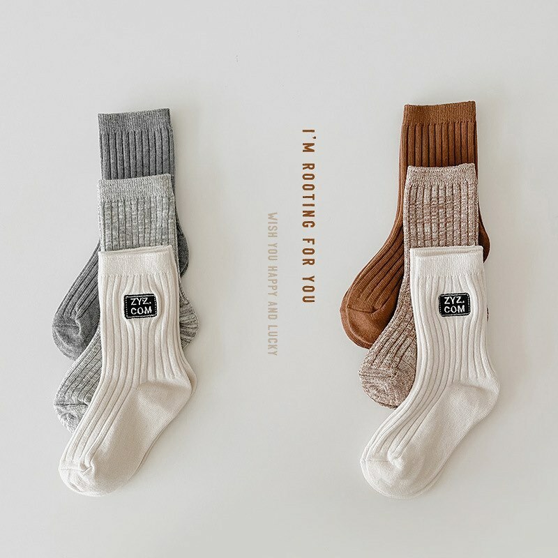 刺繡/素色字母襪