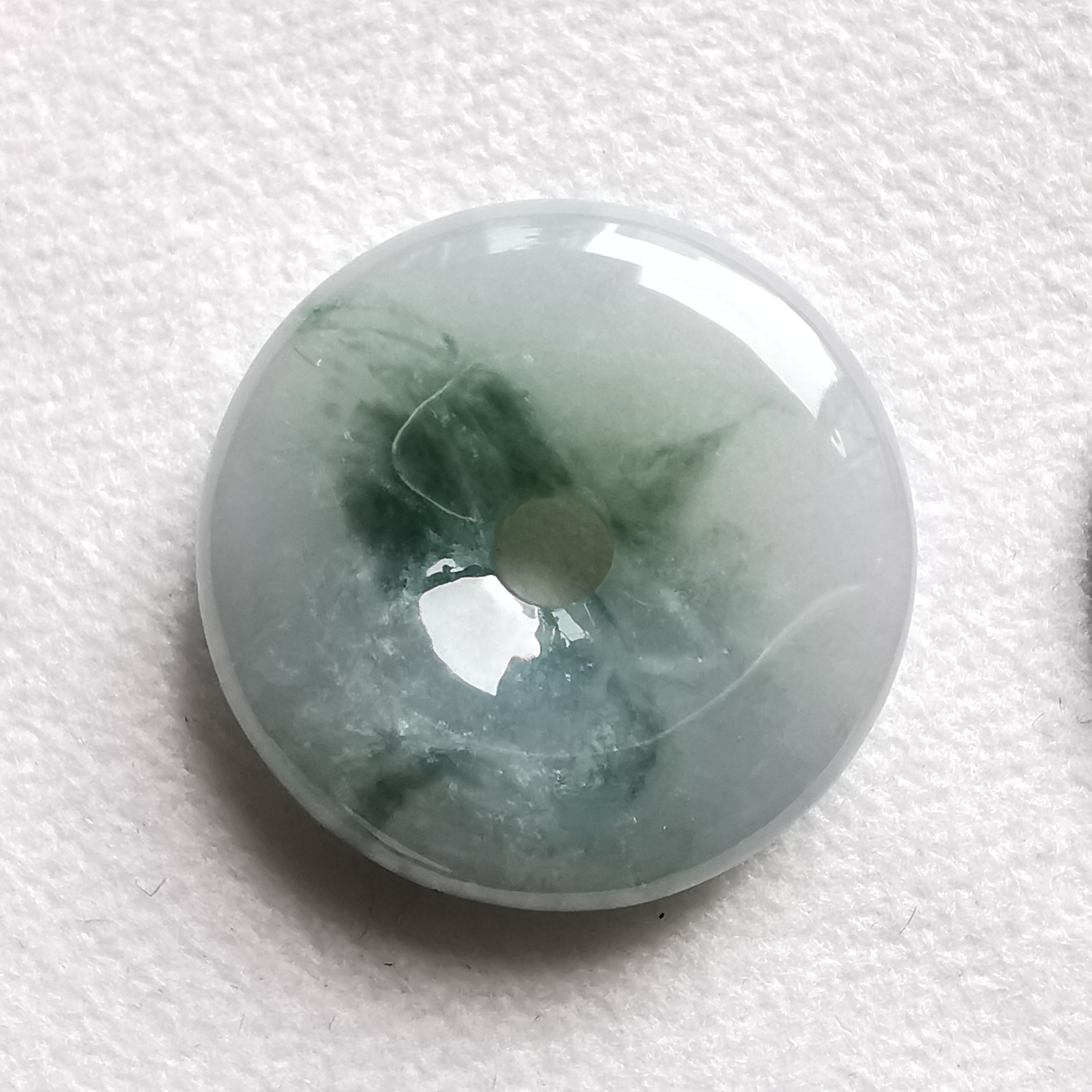 P1411008 冰糯飄花平安扣 (23mm直徑)