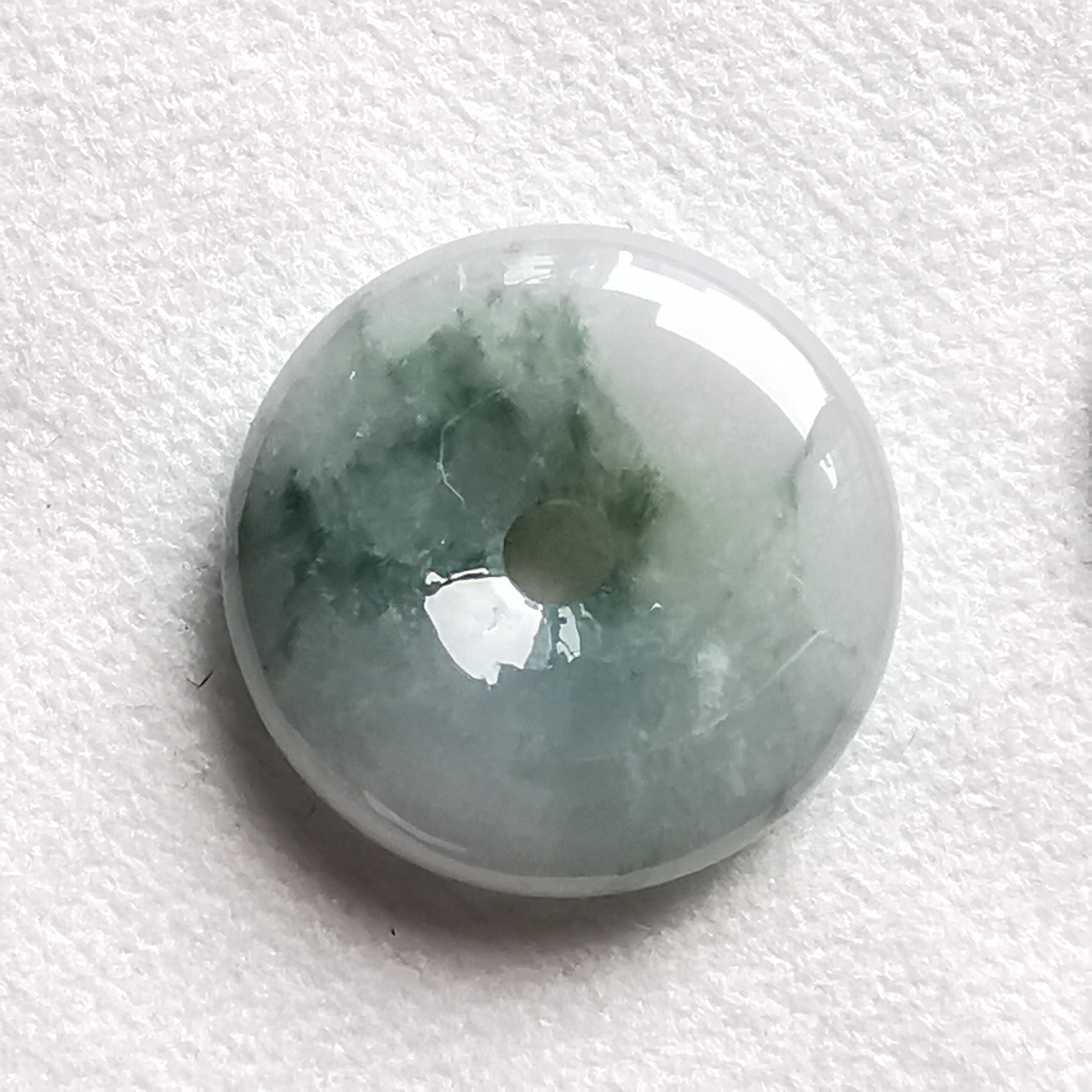 P1411008 冰糯飄花平安扣 (23mm直徑)