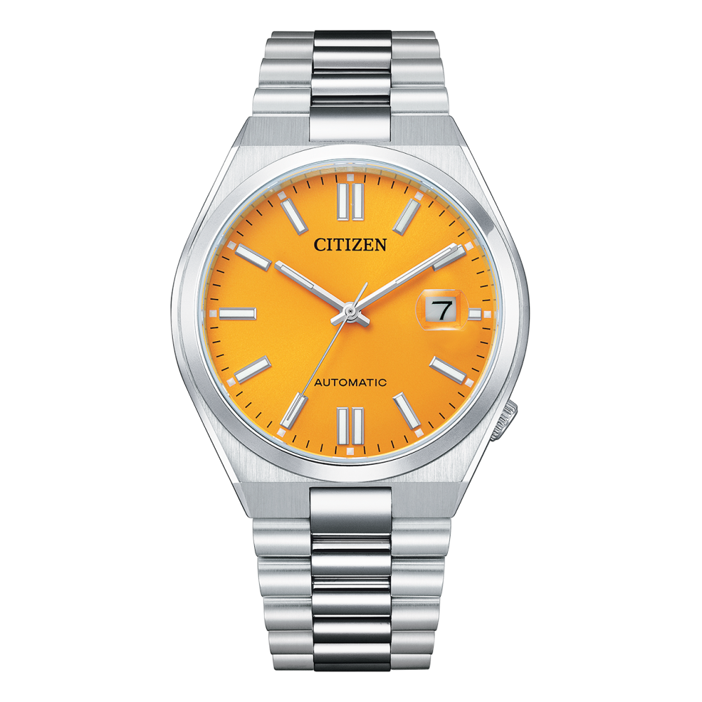 Citizen 經典芥末黃面盤自動上鍊機械男錶 NJ0150-81Z