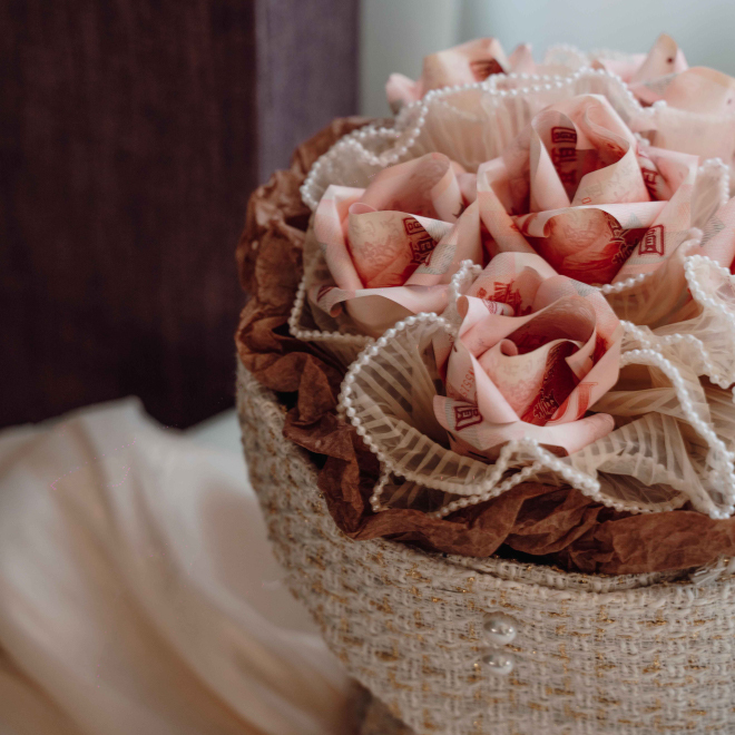 小香風鈔票花束 / 小香風永生玫瑰花束